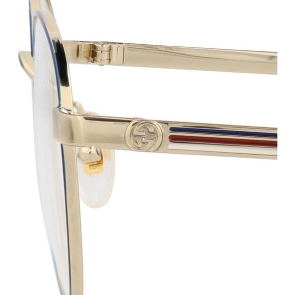 Gucci Mens Round/Oval Blue Gold Transparent Fashion Designer Eyewear - Picture 4 of 4